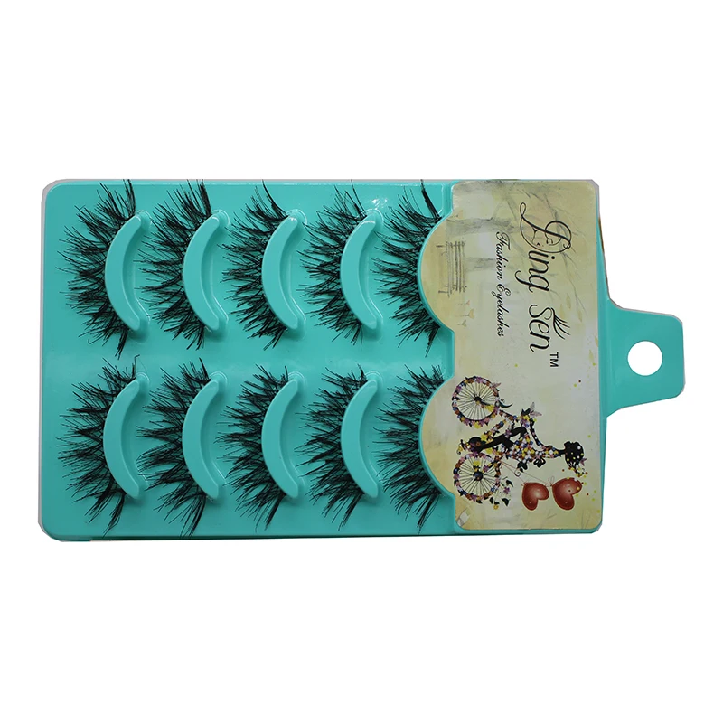 Wholesale 5 pairs/box Hand Made Blue Box Faux False Eyelash