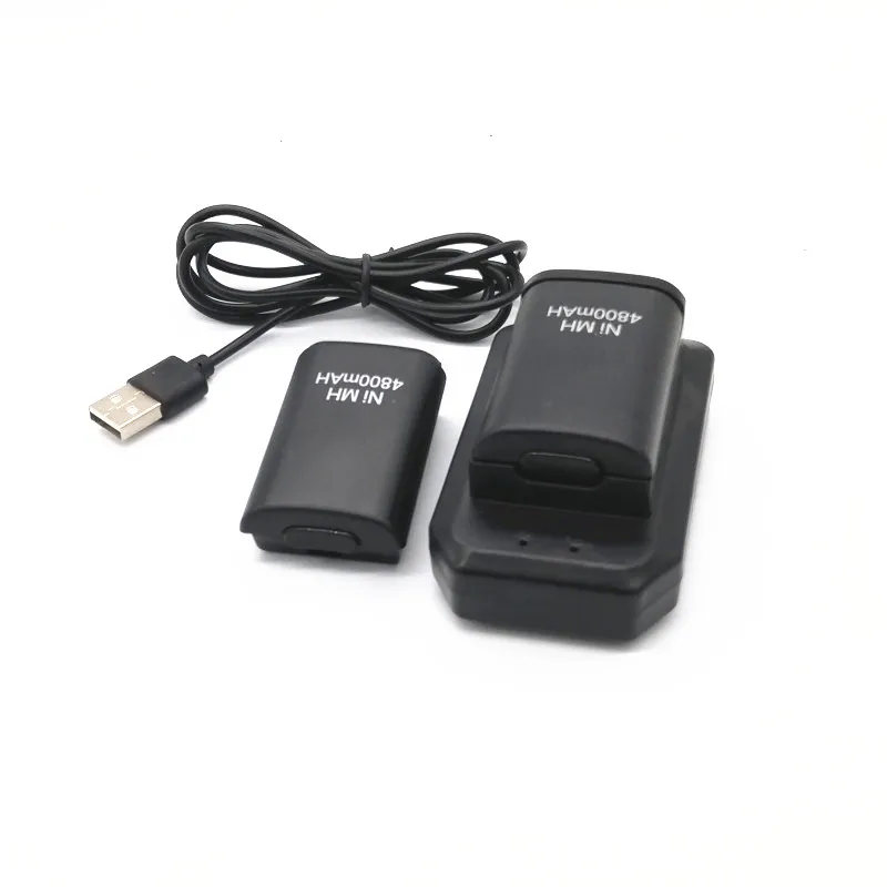For Xbox 360 Controller Batteries Black White 4800mah Portable Charger Power Bank Rechargeable Pack Ni-mh Battery