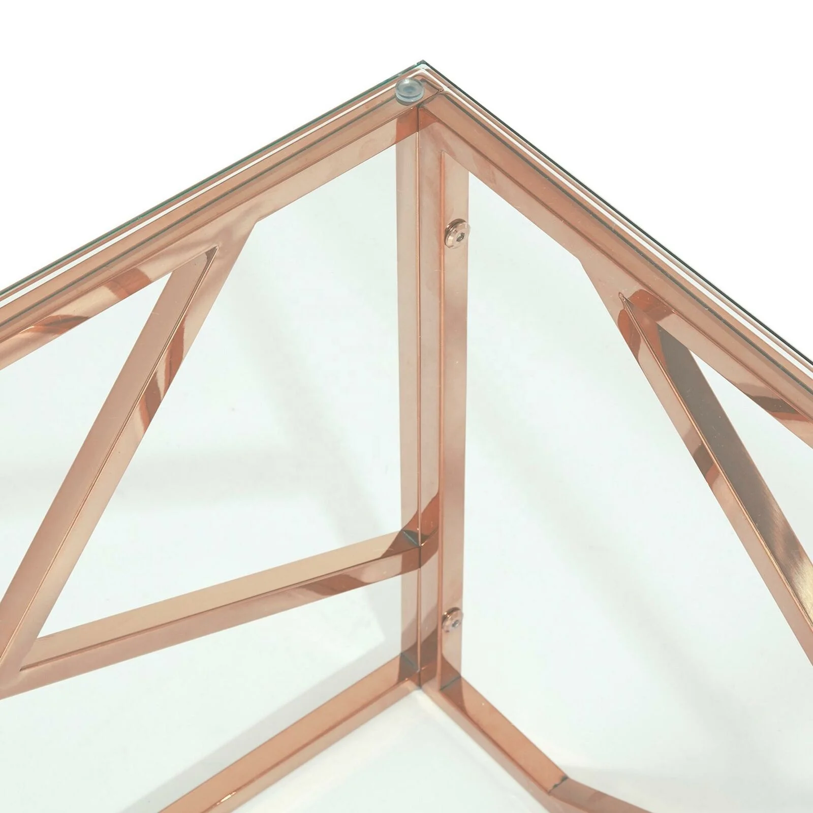 Современный роскошный журнальный столик из нержавеющей стали цвета розового золота с золотой рамкой