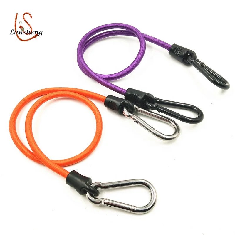 9mm Strong Elasticity High Wear Resistance Round Rubber Rope With Safety Hook