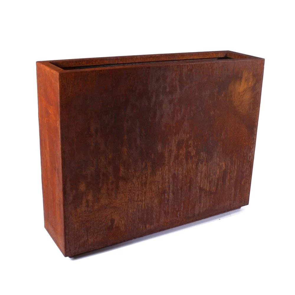 
Laser cut square metal planter corten steel flower pot 