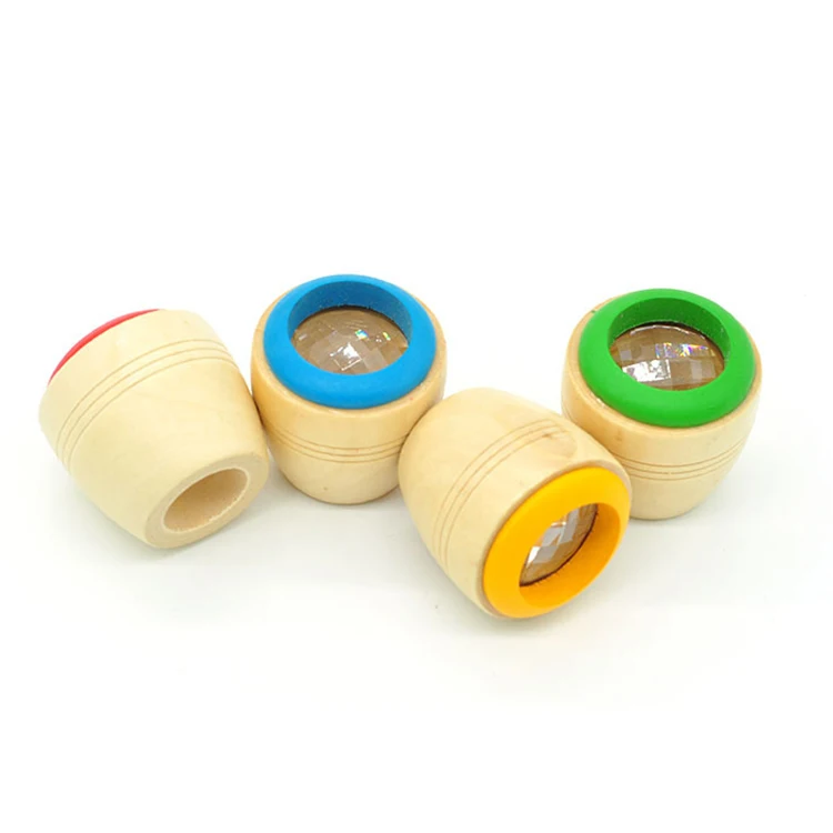 wholesale custom logo mini wooden glasses toy kaleidoscope