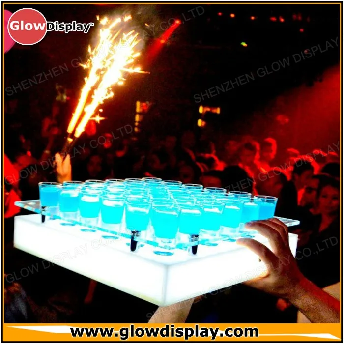 GlowDisplay Battery Powered Acrylic LED Shot Glass Tray