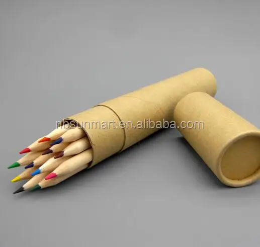 Promotional customized color pencil set with kraft paper package