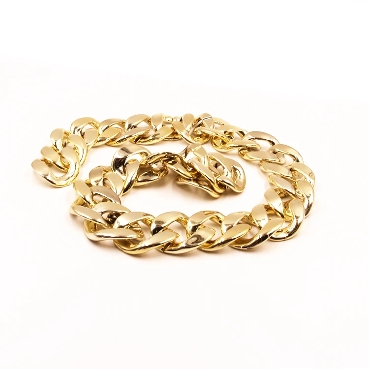Hand Bag Hardware Accessories Custom Chain Hot Sale ABS Plastic Chunky Golden Color Fashion Geometric Other Decoration Accessory