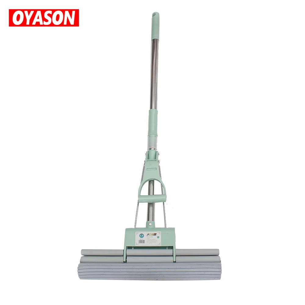 Shantou factory household squeeze telescopic pole cleaning sponge folding easy pva magic floor mop