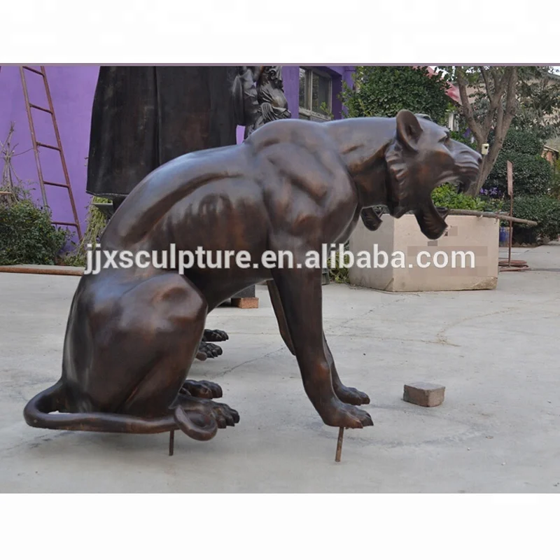Garden Decorative Life Size Metal Animal Brass Leopard Statues Bronze Panther Sculpture