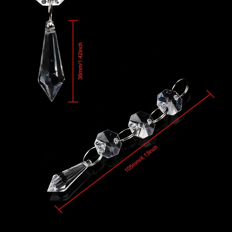 Clear Acrylic Crystal Bead Garland For Chandelier Hanging Wedding Supplies