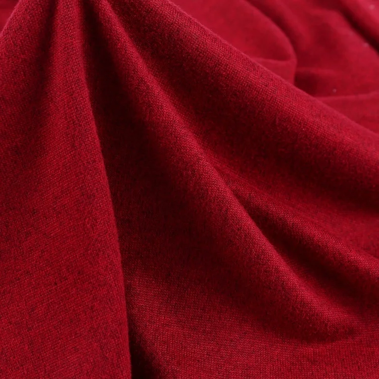 
Polyester imitated cashmere brushed hacci stretch knit fabric for garment 