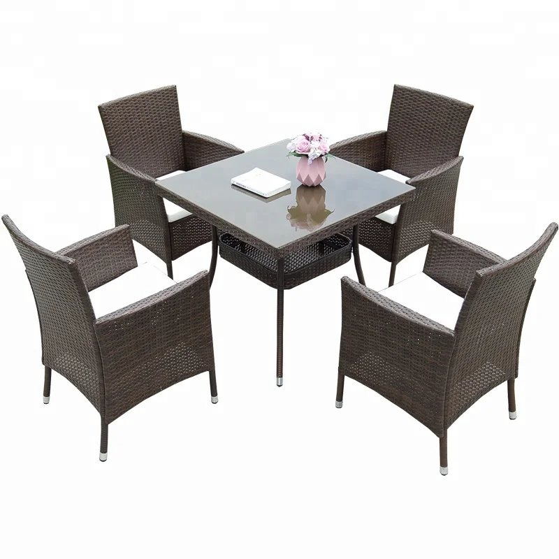 hot sale outdoor garden rattan round  table and chair for relax