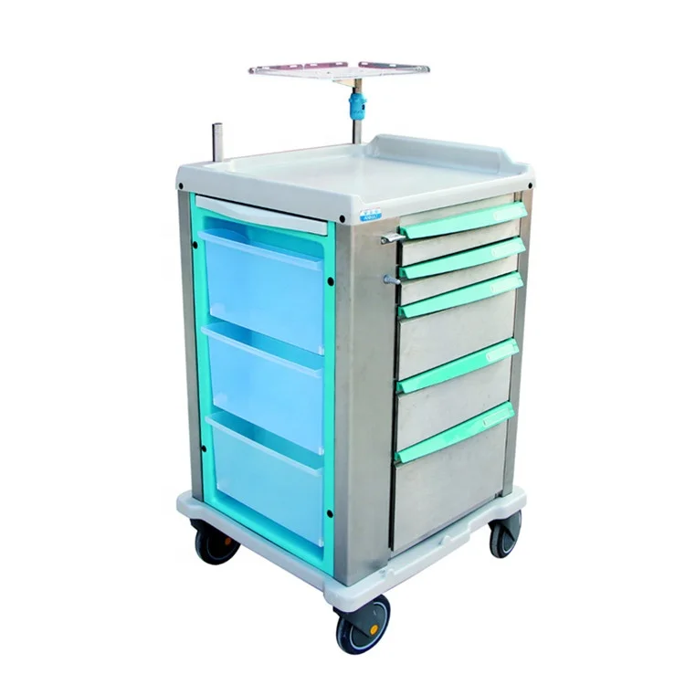 Аварийные тележки CE ISO на продажу, медицинская тележка из АБС-пластика