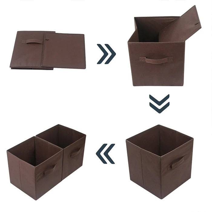 Hot Sale Collapsible Foldable Fabric Cloth Storage Cube With Handles