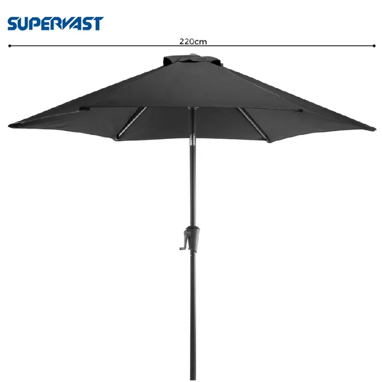 
Soild Color Simple Garden Parasol Outdoor Stand Vintage Patio Umbrella 