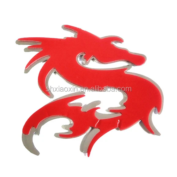 Dragon Shape Car Chrome Badge Emblem