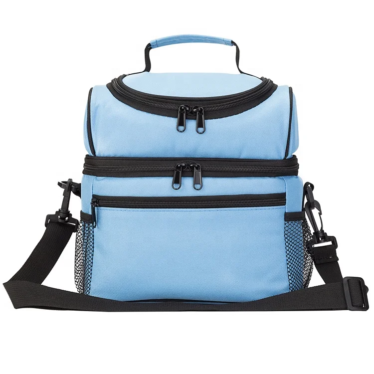 Heopono High Quality Fitness Eco Friendly BPA Free Waterproof Polyester Women Men Adults Branded Large 2 Compartments Lunch Bags