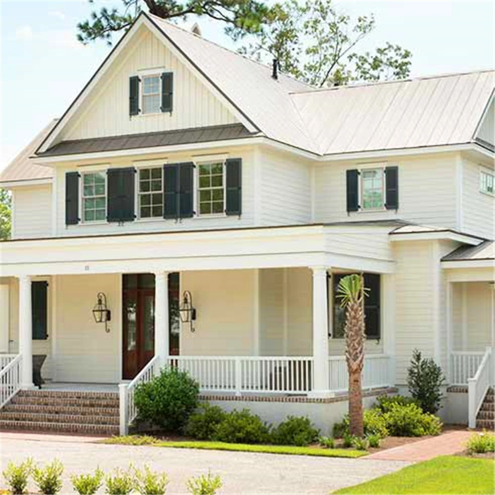 
Cheap sandwich panel garden 2 story container workshop steel structure prefab modern house 