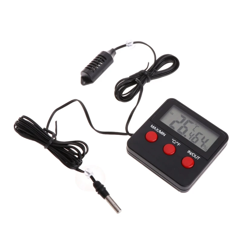Digital incubator fish temperature and humidity meter thermometer aquarium digital, Reptile Humidity Meter with Remote Sensor