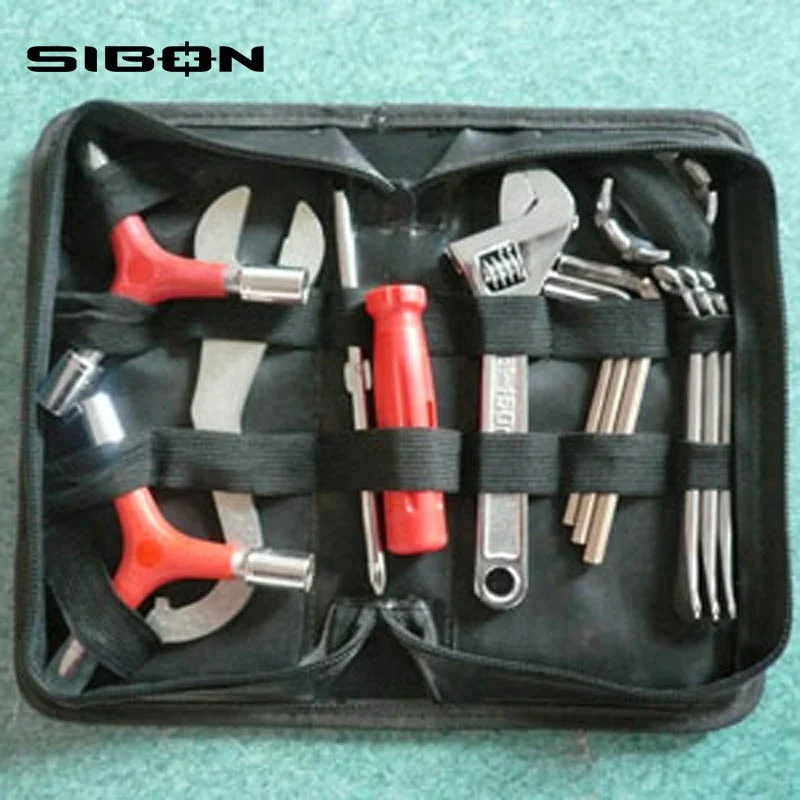 SIBON B0810113 multi usage adult made in China 13pcs bike tool kit with textile bag package