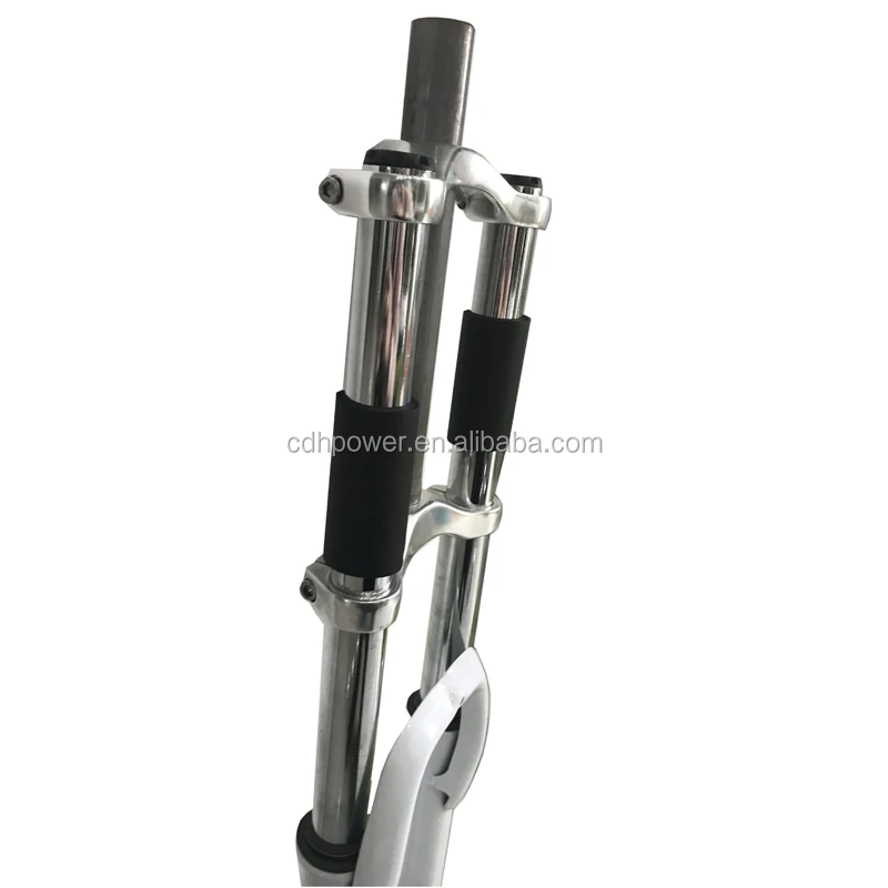 Double crown bicycle front suspension fork/white