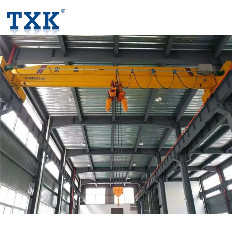 TXK 10T EOT Monorail Overhead Crane Single Girder Price With Electric Chain Hoist