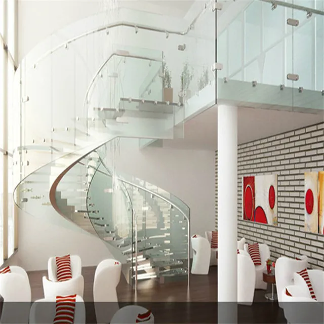 Home Design Interior Staircase Modern Curved Timber Steel Stair