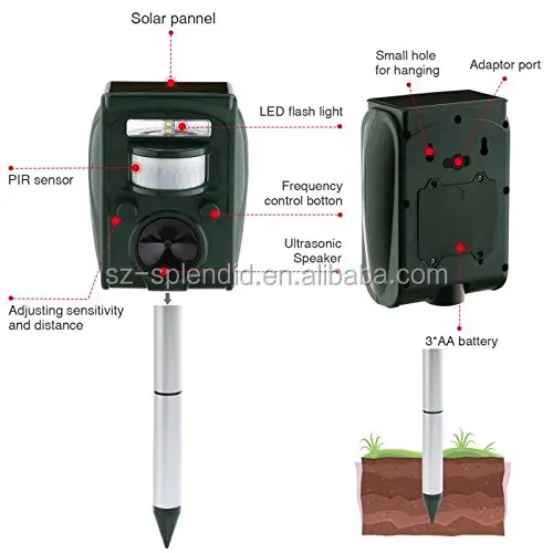 GH-501 Solar ultrasonic animal control wild pig repellent