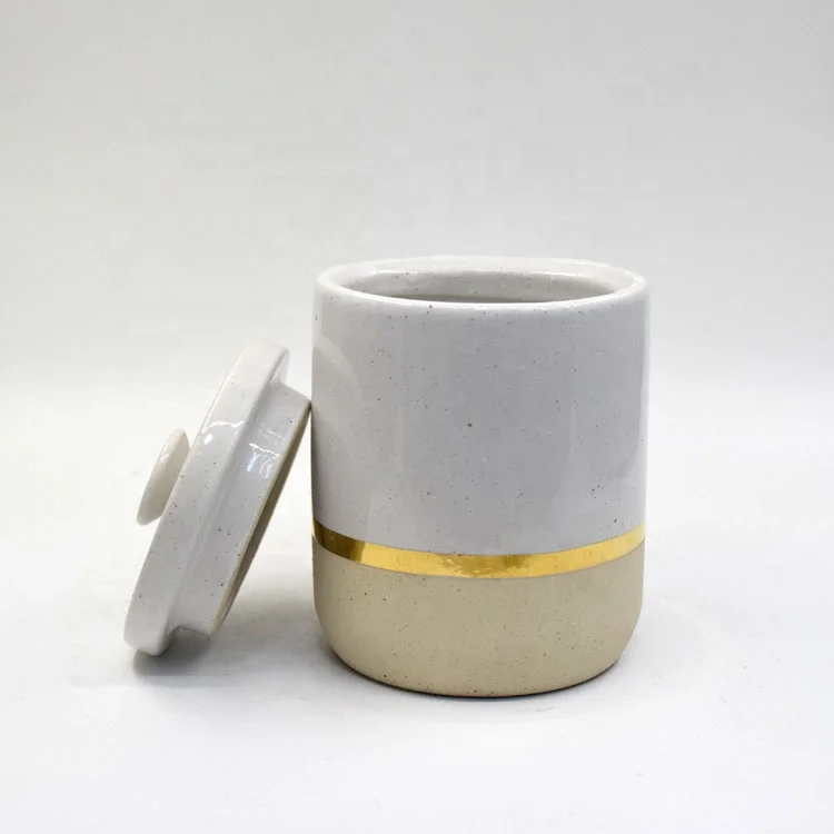 wholesale good looking ceramic cookie jar with ceramic lid