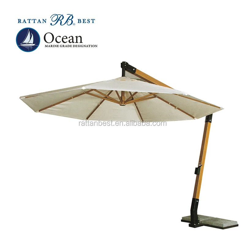 round shape wooden umbrella outdoor umbrella