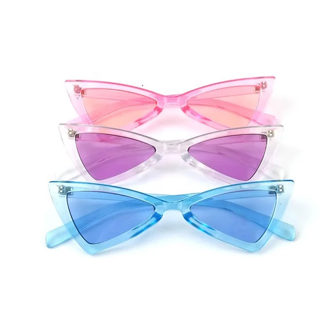 new  transparent plastic colorful  fashion  Cat Eye Sunglasses