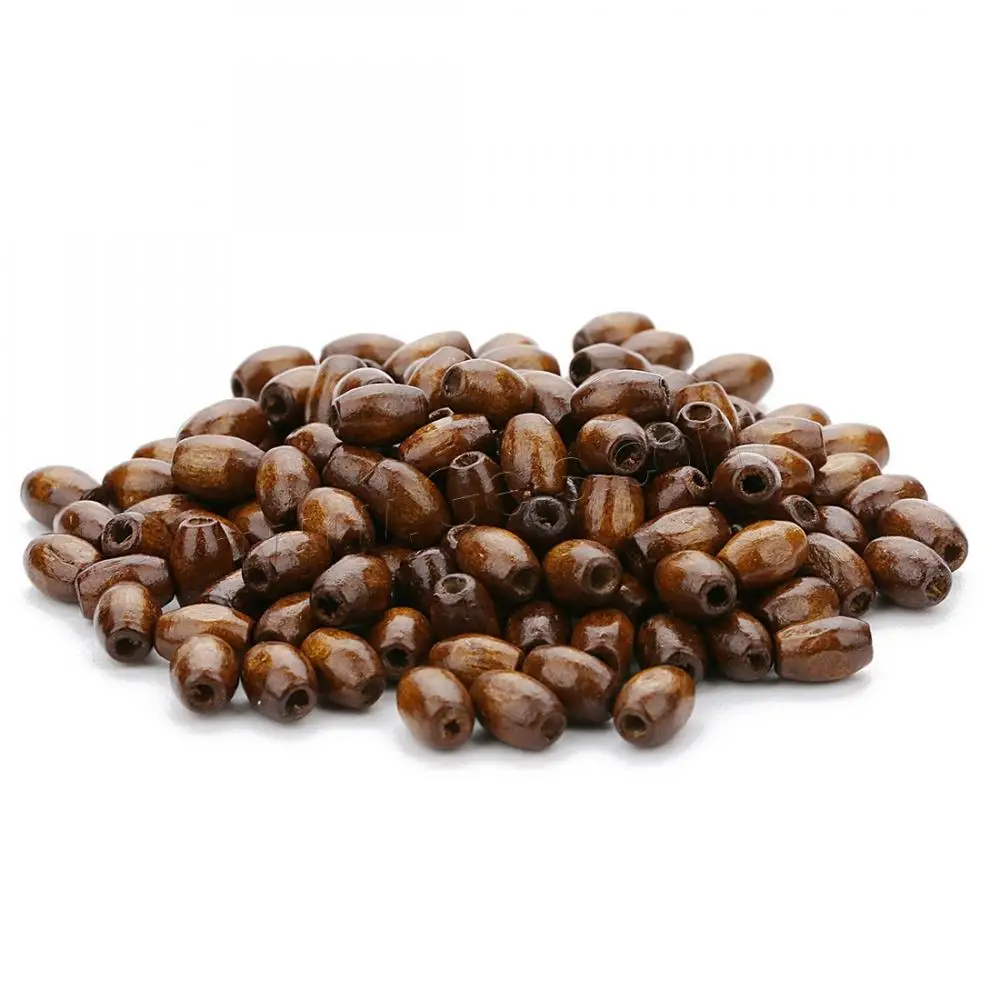 China guangzhou original un wood beads jewelry making bulk bead Oval color 6x8mm 1307079