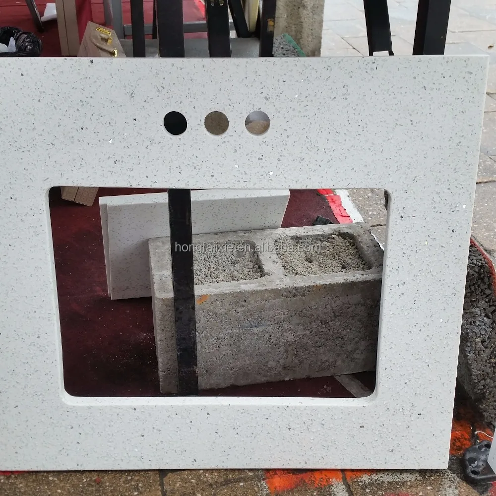 Free samples polished quartz slab / sparkle white quartz countertop with high hardness