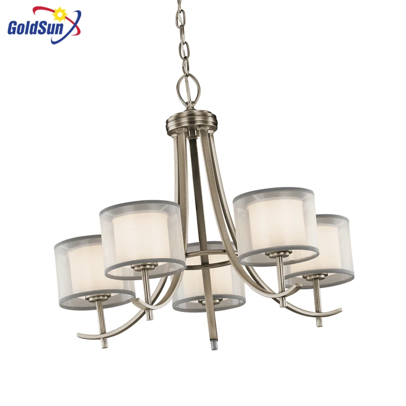 rustic lamp decoration chandelier Customized home lighting modern vintage glass fabric shade chandelier