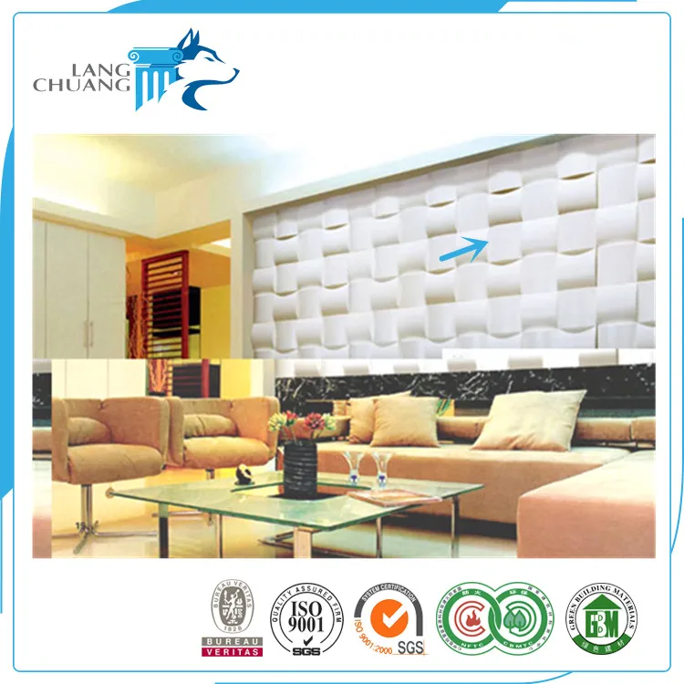 Elegant Design For Villa Interior Light Weight Plaster Embossed Matter Wall Panel