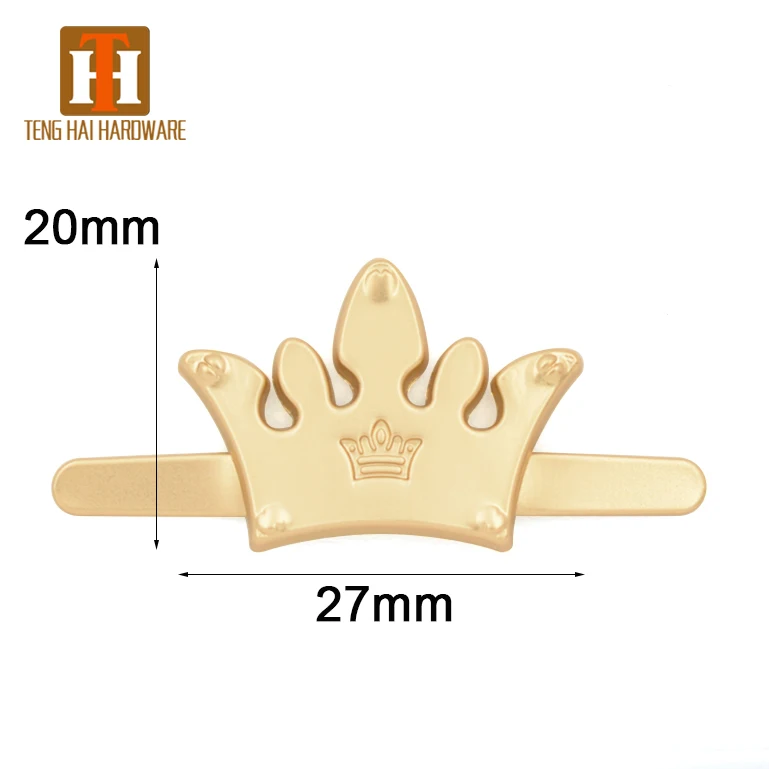 Custom metal crown shape logo plate brand tag for handbags