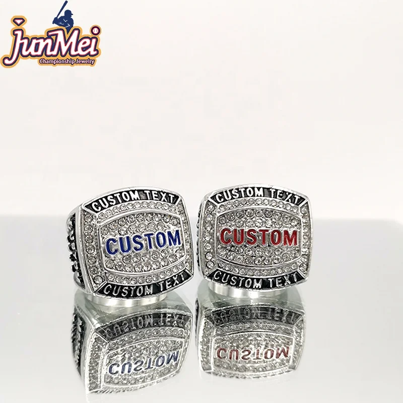 Cheap customized logo baseball softball basketball football tournaments championship rings size 6 to size 15
