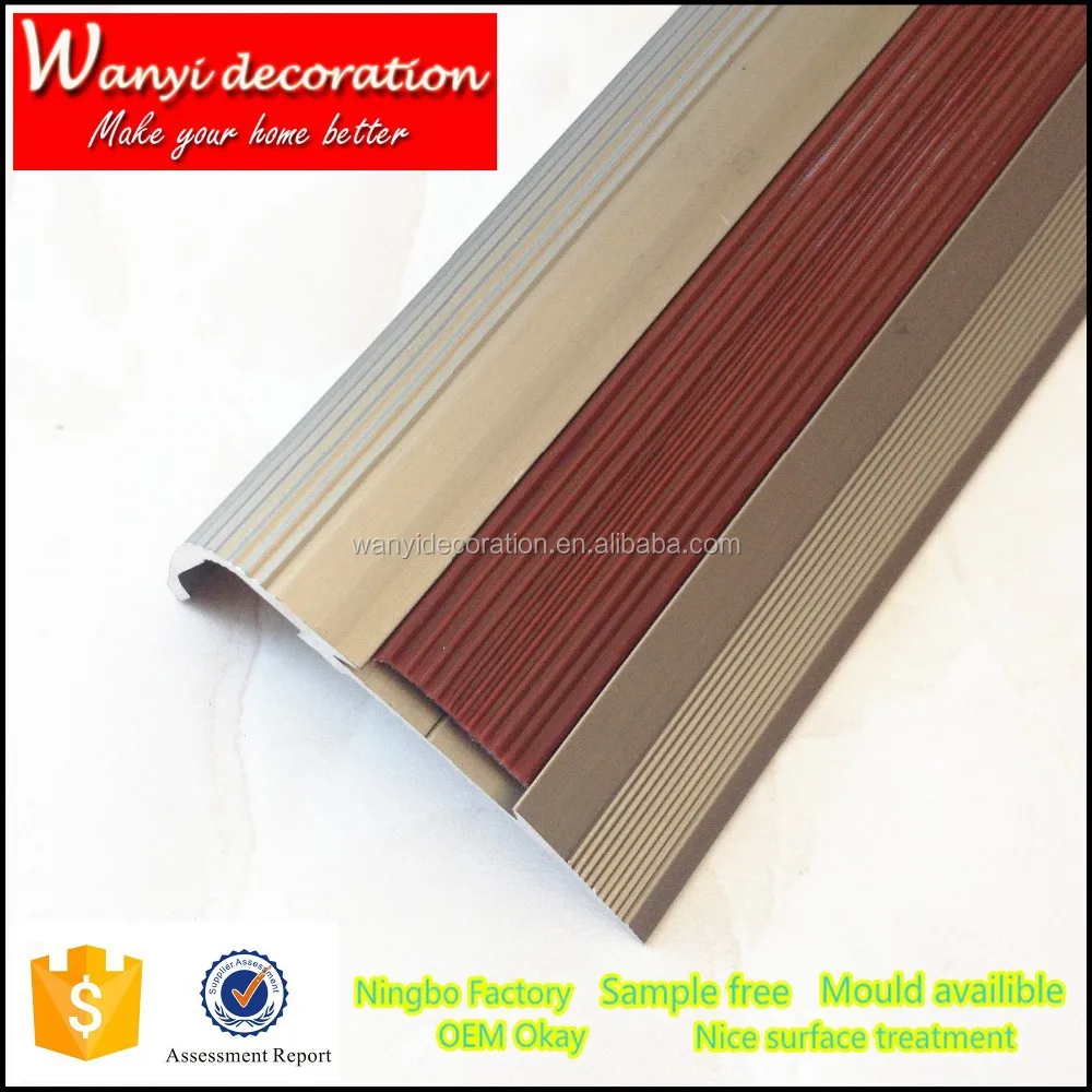 Aluminum and rubber floor trim, stair tread