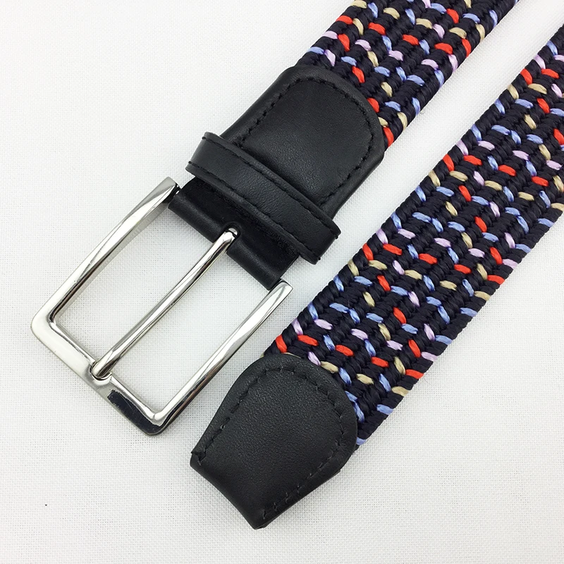 Colorful Men Elastic Stretch Belt Braided Elastic Stretch Belt