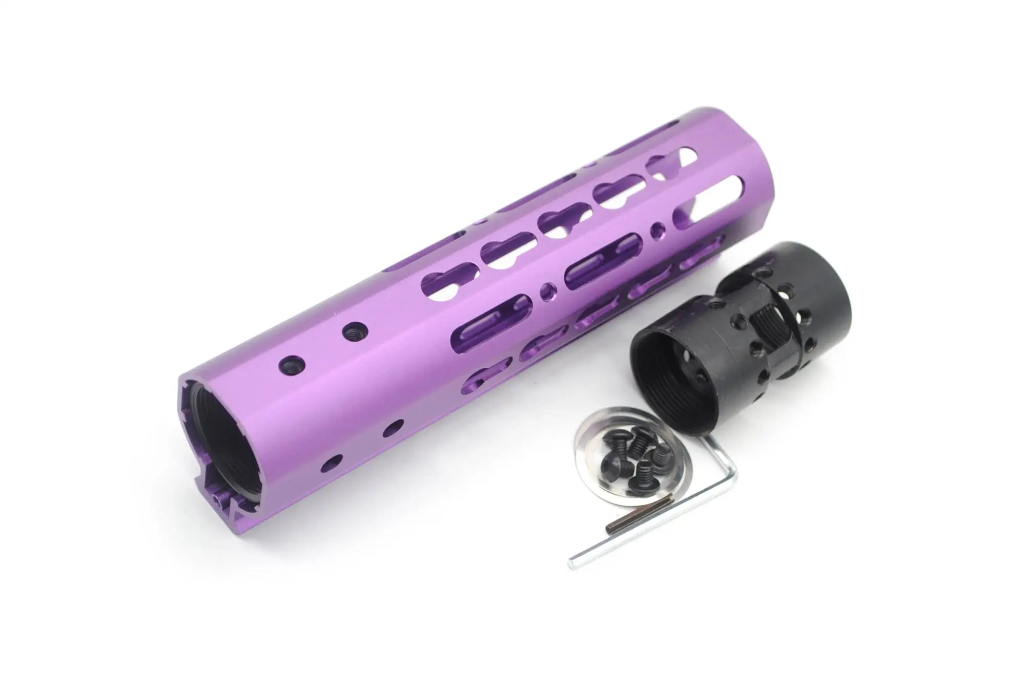 
Purple NSR 7 Inches Length Free Float AR15 KeyMod Handguard Rail Mounted with Steel Barrel Nut for AR-15 