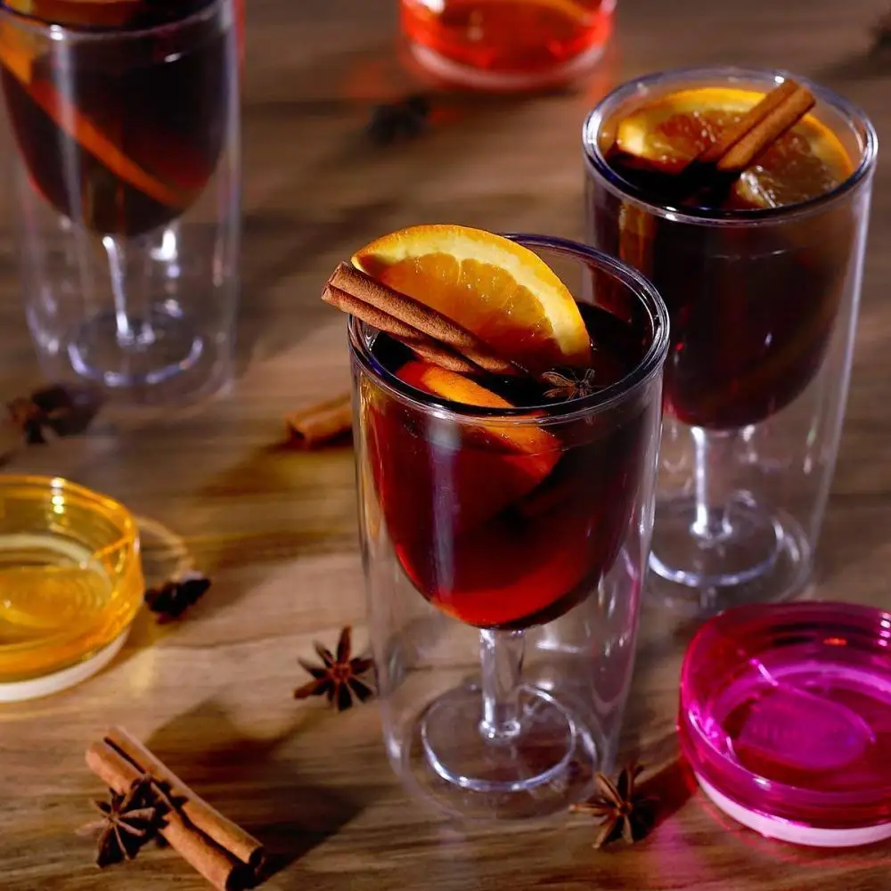 10oz double wall plastic Wine Tumbler glasses With Lid, clear gobelt wine tumbler