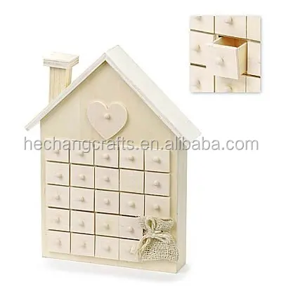Wooden Advent Calender Wish Note Box for Christmas