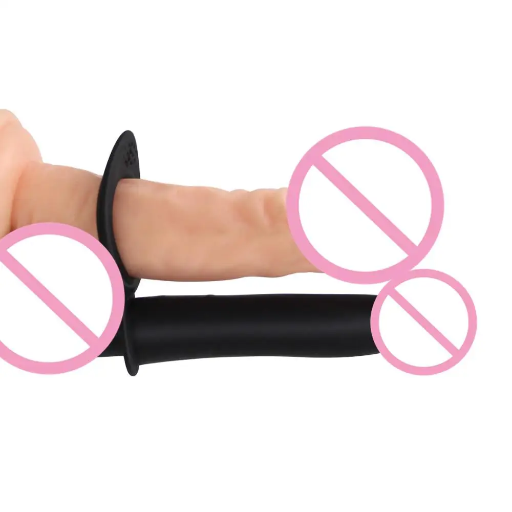 Hot Selling  Double Dildo Penetration Sex Product 10 Speed Vibration Silicone Cock Ring Strap On  Dildo