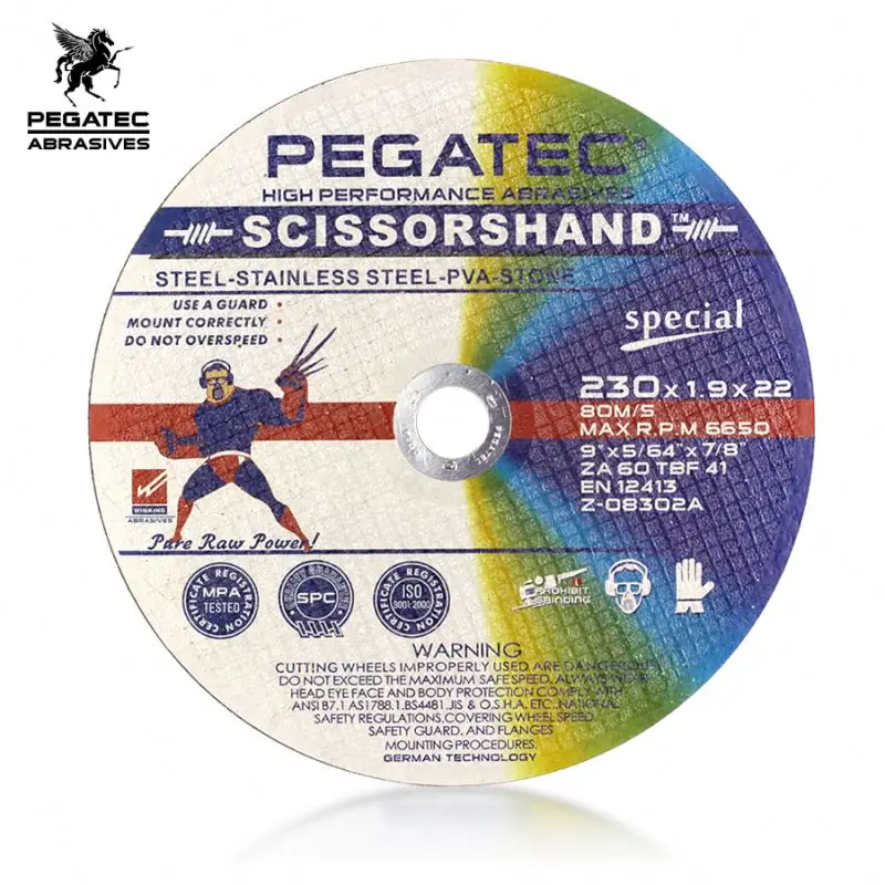 Scissorshand 230x1.9x22 Flat Sheet metal and Stone cutting wheels