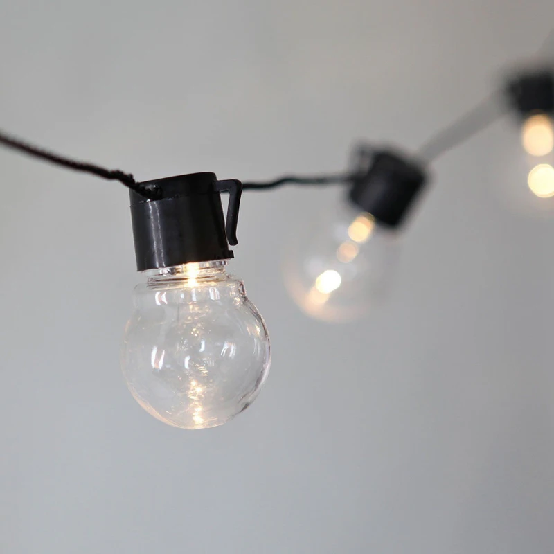 5M 20 LED Globe Bulb String Lights IP65 Waterproof Connectable for Outdoor Valentine Christmas Holiday Garland Cafe Decoration