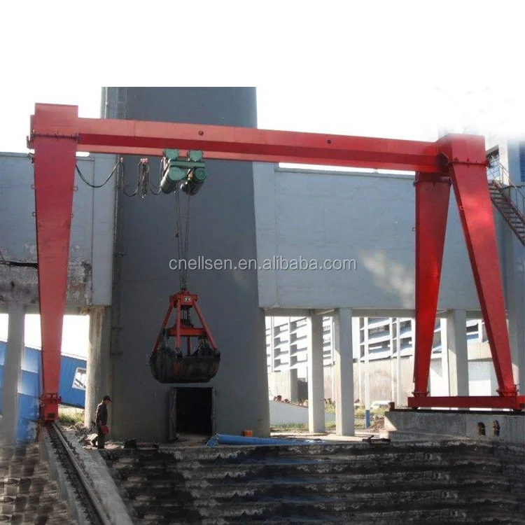 5 ton 10 ton 15 ton 20 ton double girder gantry crane with grab bucket