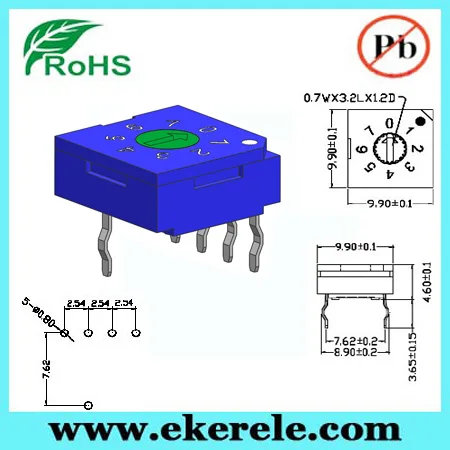 4+1 контакты 08 позиций обращением поворотные переключатели кодированные