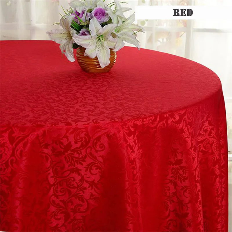 Wedding Party Banquet 100% Polyester Wrinkle Free Round Table Cloth