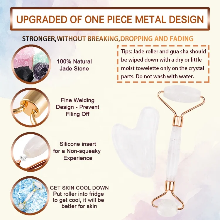 
Hot Selling OEM Private Label High Quality Therapy Stone Nephrite Anti Aging Natural Guasha Jade Crystal Face Roller 