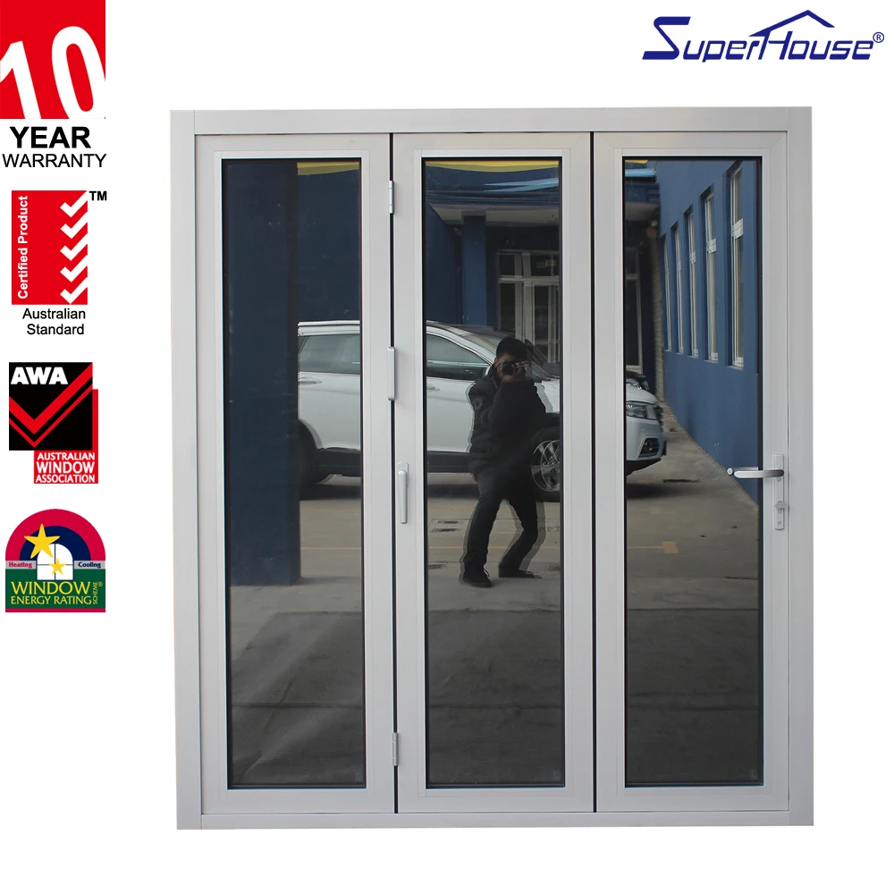 Cafe Doors Interiors Glass Prefabricated Aluminum Windows and Doors Aluminum Alloy Steel for Sale Luxury Villa WHITE Foldable