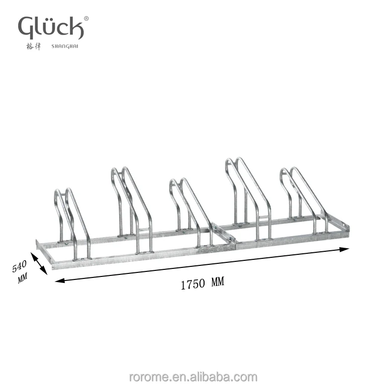 Public 5 slots bicycle holder stand custom steel bike car parking rack