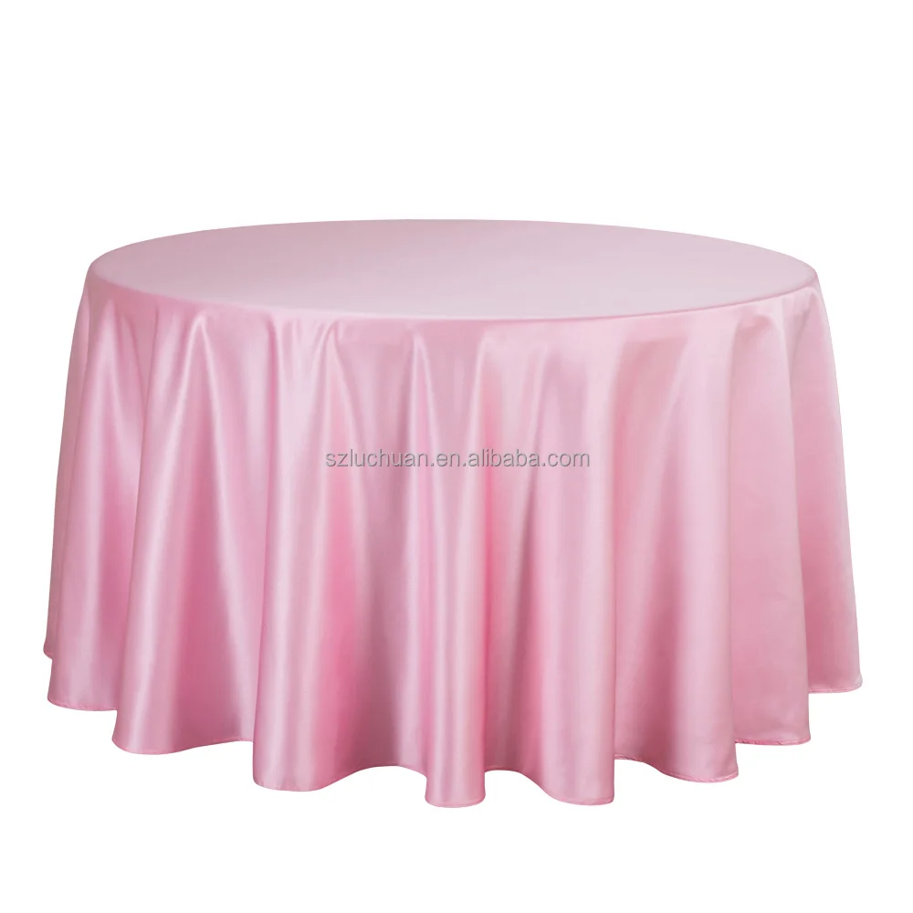 Wholesale Elegant 120 Round Purple Satin Tablecloth for Wedding